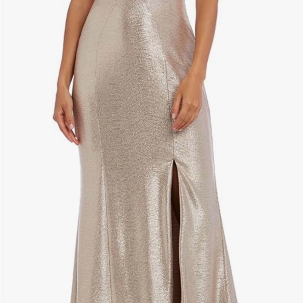 Night Way Collections Strapless Metallic Gown - Picture 3 of 3